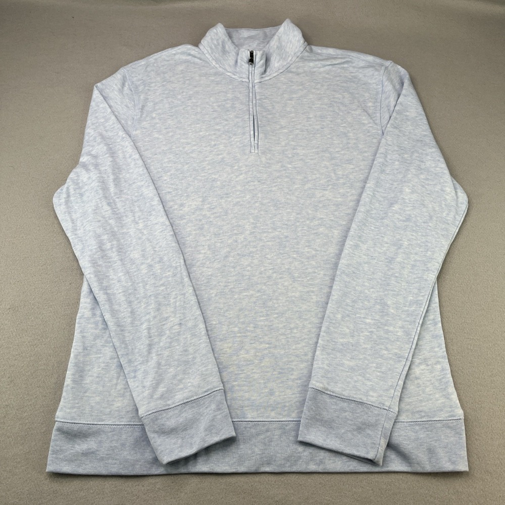 Sonoma Activewear Men's Medium Track Jacket Blue 1/4 Zip Long Sleeve Cotton